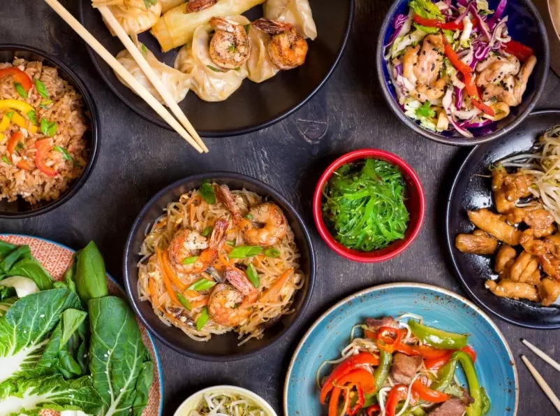 Asian food dishes Asian food dishes